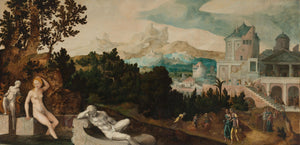 Jan van Scorel - Batşeba ve Manzara Tablo
