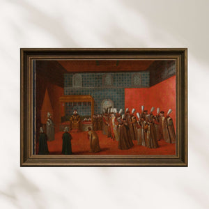 Jean Baptiste Vanmour - Büyükelçi Cornelis Calkoen’un Sultan III. Ahmed Huzurundaki Kabulü Poster