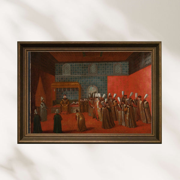 Jean Baptiste Vanmour - Büyükelçi Cornelis Calkoen’un Sultan III. Ahmed Huzurundaki Kabulü Poster