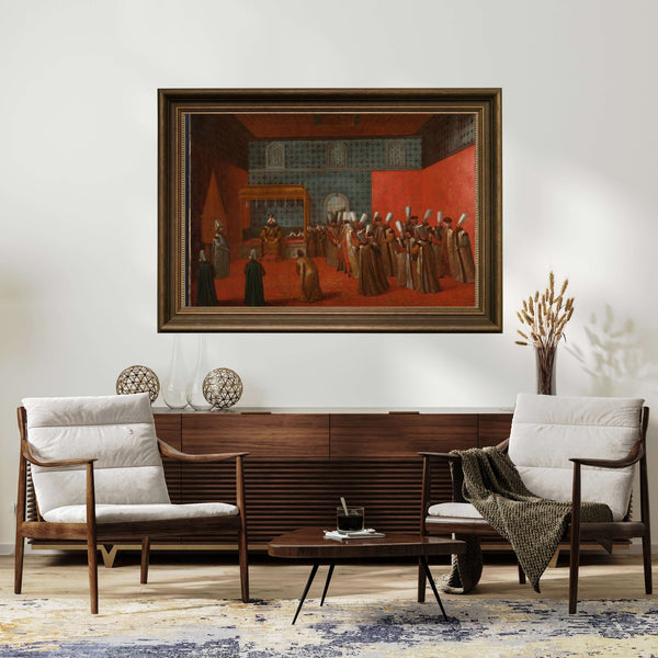 Jean Baptiste Vanmour - Büyükelçi Cornelis Calkoen’un Sultan III. Ahmed Huzurundaki Kabulü Çerçeve