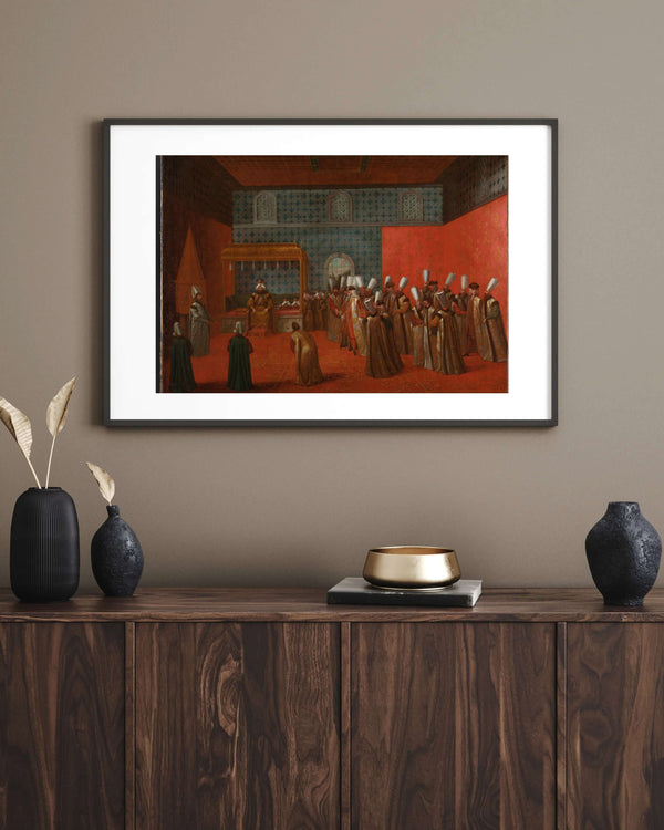 Jean Baptiste Vanmour - Büyükelçi Cornelis Calkoen’un Sultan III. Ahmed Huzurundaki Kabulü Fine Art Baskı