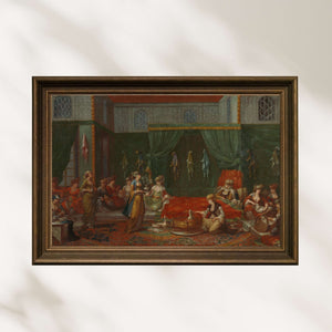 Jean Baptiste Vanmour - Seçkin Bir Türk Kadınının Doğum Odası Poster