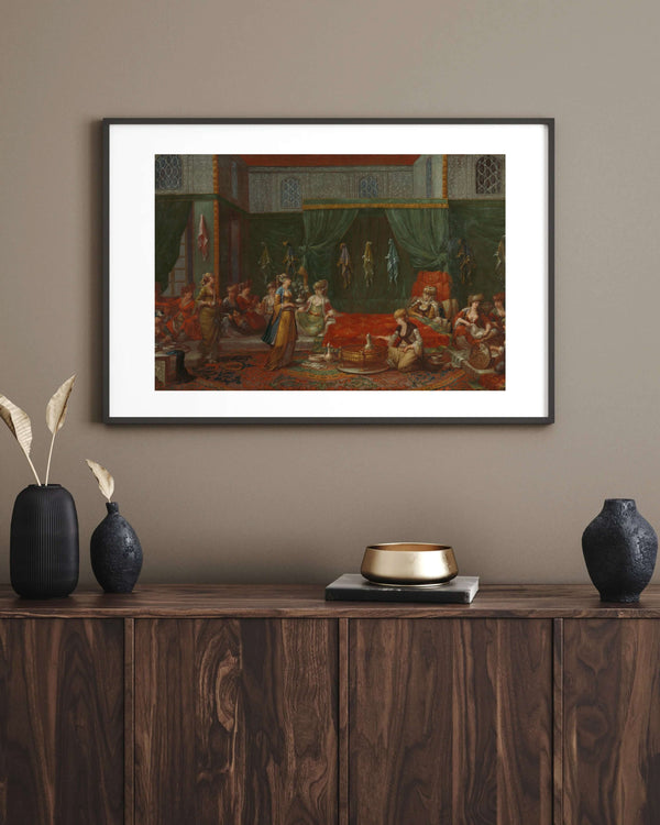 Jean Baptiste Vanmour - Seçkin Bir Türk Kadınının Doğum Odası Fine Art Baskı