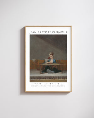 Jean Baptiste Vanmour - Nakış Çerçevesinin Önündeki Türk Kadını poster