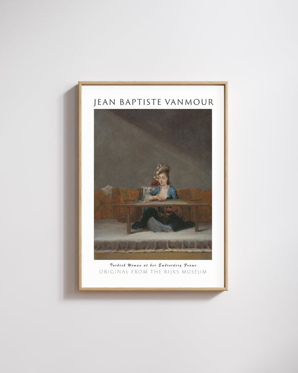 Jean Baptiste Vanmour - Nakış Çerçevesinin Önündeki Türk Kadını poster