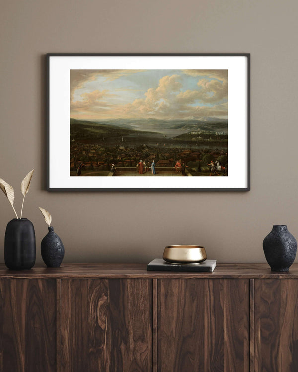 Jean Baptiste Vanmour - Pera’daki Hollanda Elçiliğinden İstanbul Manzarası Fine Art Baskı