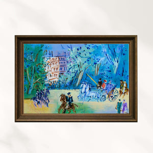 Jean Dufy - Bois de Boulogne'da Gezinti fine art baskı