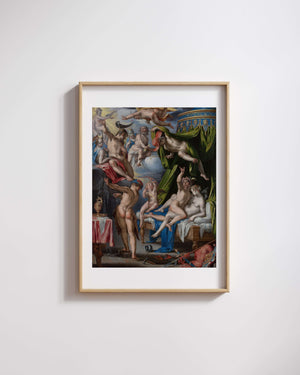 Joachim Wtewael - Mars ve Venüs’ün Vulkan Tarafından Yakalanışı fine art baskı