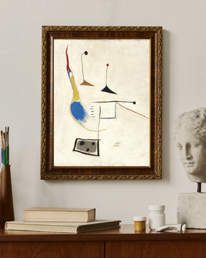 Joan Miró - Beyaz Zemin Üzerine Resim Fine Art Baskı