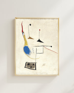 Joan Miró - Beyaz Zemin Üzerine Resim Fine Art Baskı
