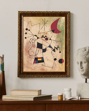 Joan Miró - Ay Ateşiyle Kör Olan Şimşek Kuşu Fine Art Baskı