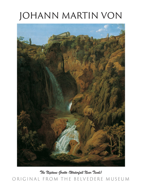 Johann Martin von Rohden-Neptün Mağarası Tivoli yakınlarındaki Şelale