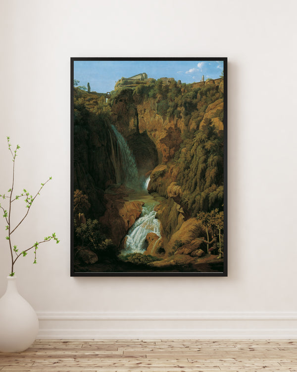 Johann Martin von Rohden - Neptün Mağarası Tivoli yakınlarındaki Şelale poster