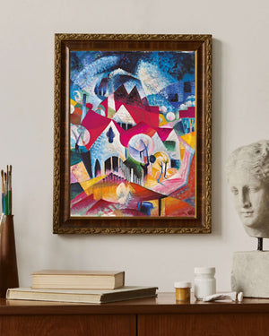 Johannes Itten - İlkbaharda Evler Grubu fine art baskı