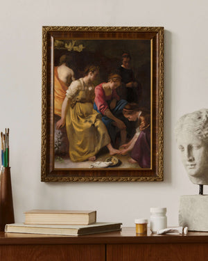 Johannes Vermeer - Diana ve Nympheleri çerçeve