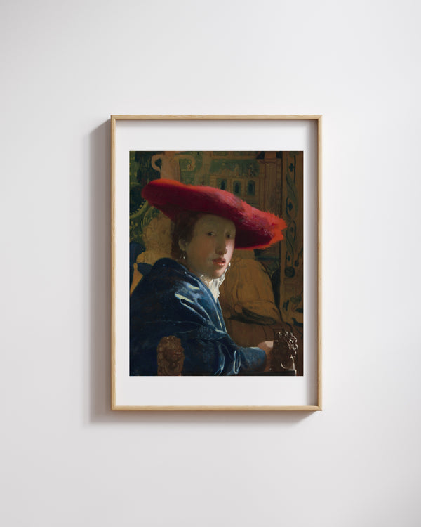 Johannes Vermeer - Kırmızı Şapkalı Kız Fine Art Baskı