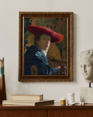 Johannes Vermeer - Kırmızı Şapkalı Kız Çerçeve
