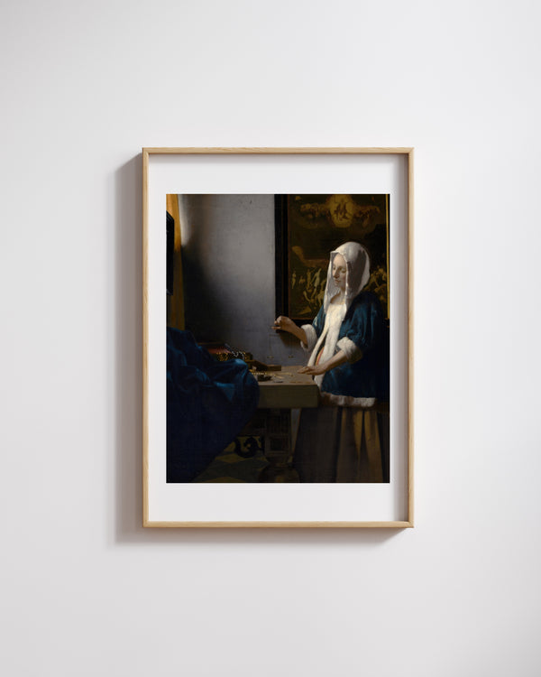 Johannes Vermeer - Terazi Tutan Kadın Fine Art Baskı