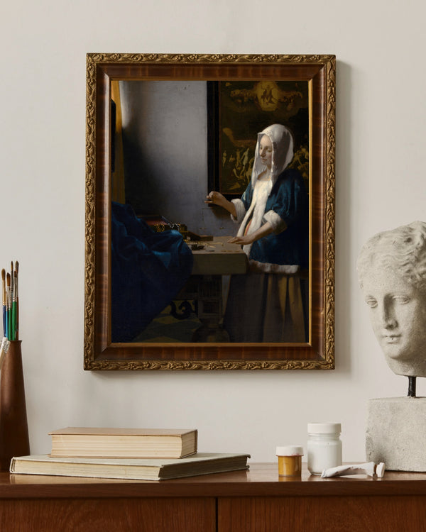 Johannes Vermeer - Terazi Tutan Kadın Çerçeve