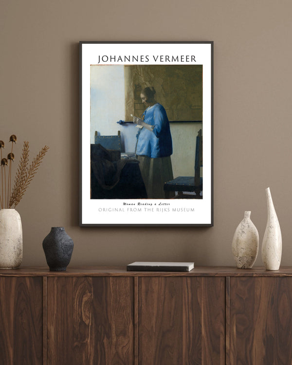 Johannes Vermeer - Mektup Okuyan Kadın çerçeve