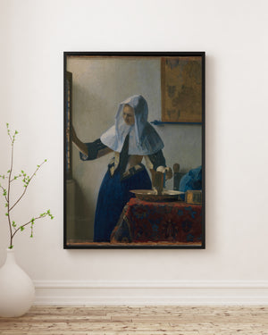 Johannes Vermeer - Sürahi Tutan Genç Kadın Poster