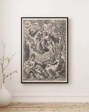 Johannes Wierix - Dört Element Poster
