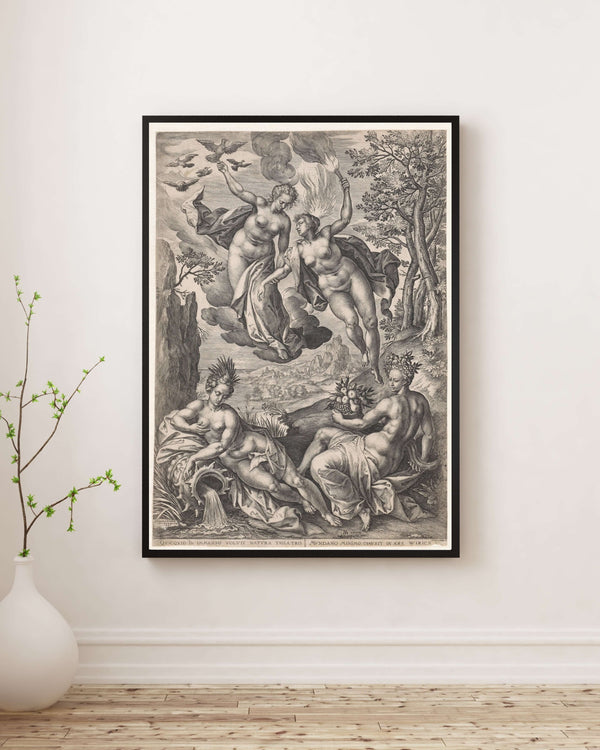 Johannes Wierix - Dört Element Poster