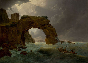 Joseph Rebell - Deniz Fırtınası - Nisida’ya Bakış Fine Art Baskı