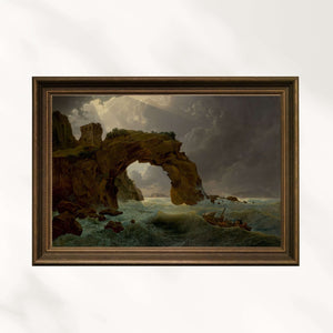 Joseph Rebell - Deniz Fırtınası - Nisida’ya Bakış Fine Art Baskı