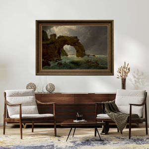 Joseph Rebell - Deniz Fırtınası - Nisida’ya Bakış Fine Art Baskı