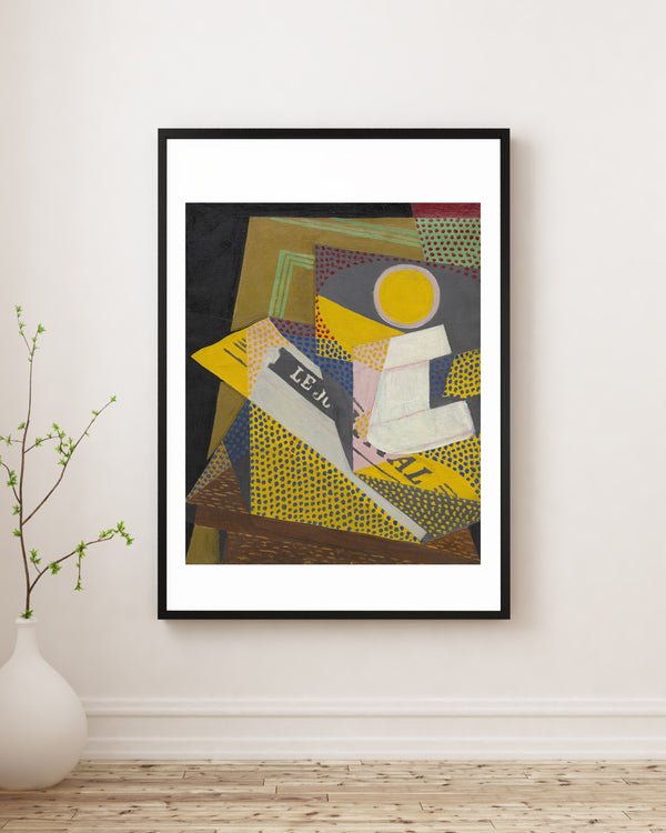 Juan Gris - Gazete ve Meyve Tabağı Çerçeve