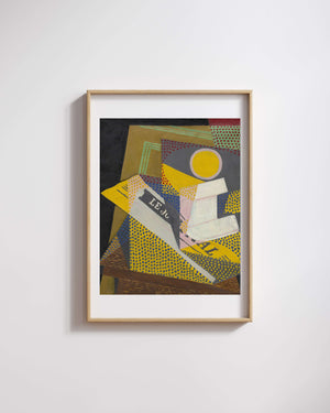 Juan Gris - Gazete ve Meyve Tabağı Fine Art Baskı