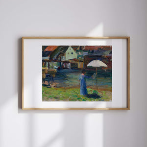Wassily Kandinsky - Kallmünz'de Resim Yapan Gabriele Münter Fine Art Baskı