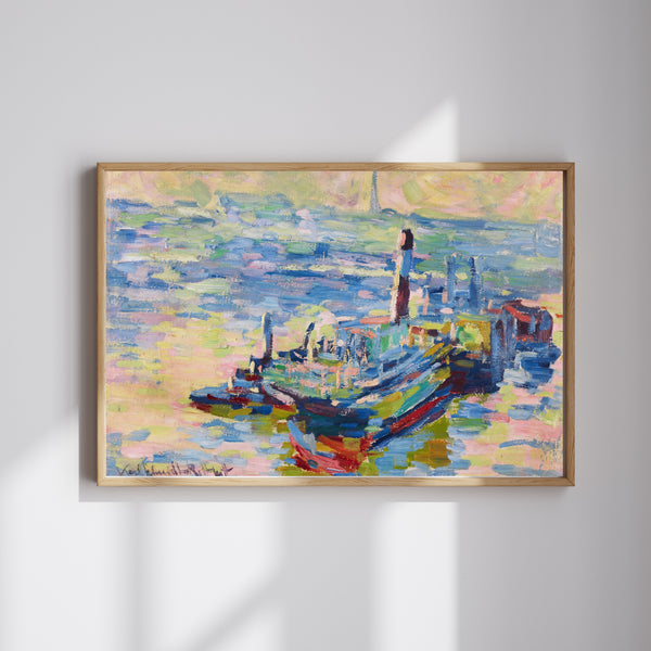 Elbe'de Sabah Fine Art Baskı