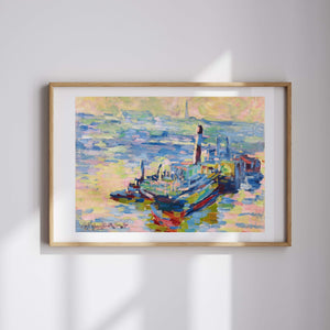 Elbe'de Sabah Fine Art Baskı