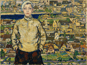 Karl Suschnik - Manzarada Çocuk Fine Art Baskı
