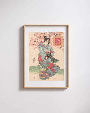 Keisai Eisen - Bahar Fırtınasında Güzeller fine art baskı