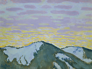 Koloman Moser - Alacakaranlıkta Karlı Dağ Zirveleri Fine Art Baskı