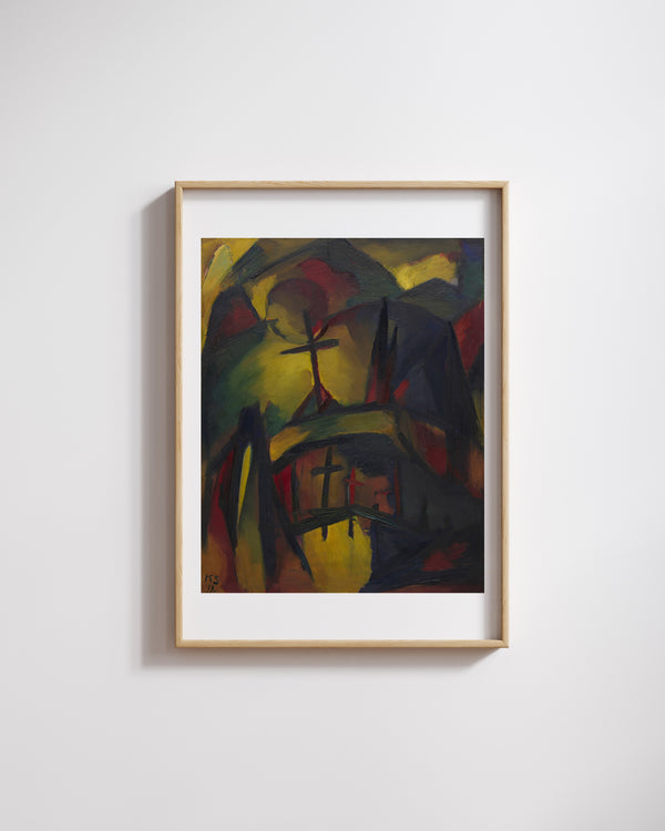 Kurt Schwitters - Dağ Mezarlığı Fine Art Baskı