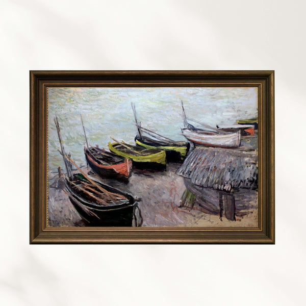 Claude Monet - Étretat Sahilinde Tekneler