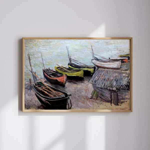Claude Monet - Étretat Sahilinde Tekneler