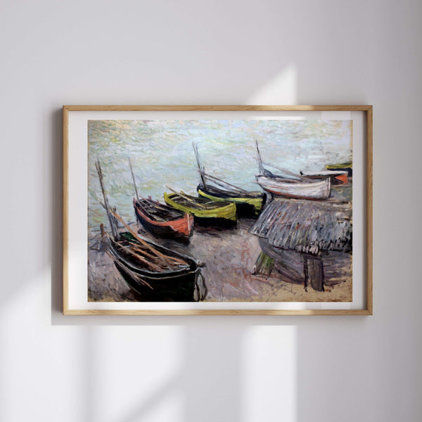 Claude Monet - Étretat Sahilinde Tekneler