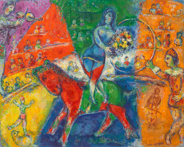 Marc Chagall - Kırmızı ve Mavi Sirk Fine Art Baskı