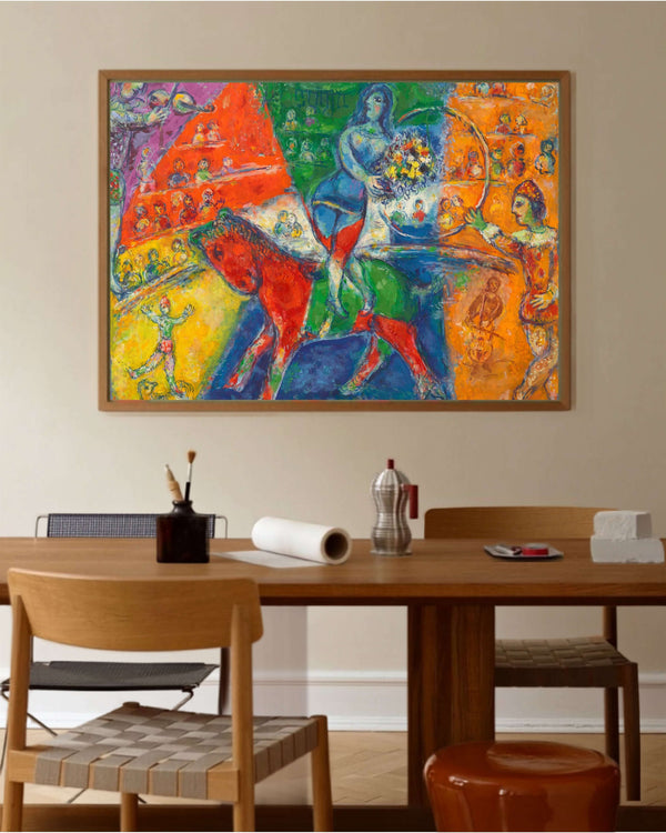 Marc Chagall - Kırmızı ve Mavi Sirk Fine Art Baskı