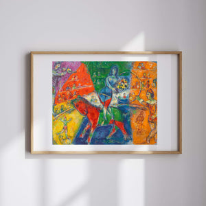 Marc Chagall - Kırmızı ve Mavi Sirk Fine Art Baskı
