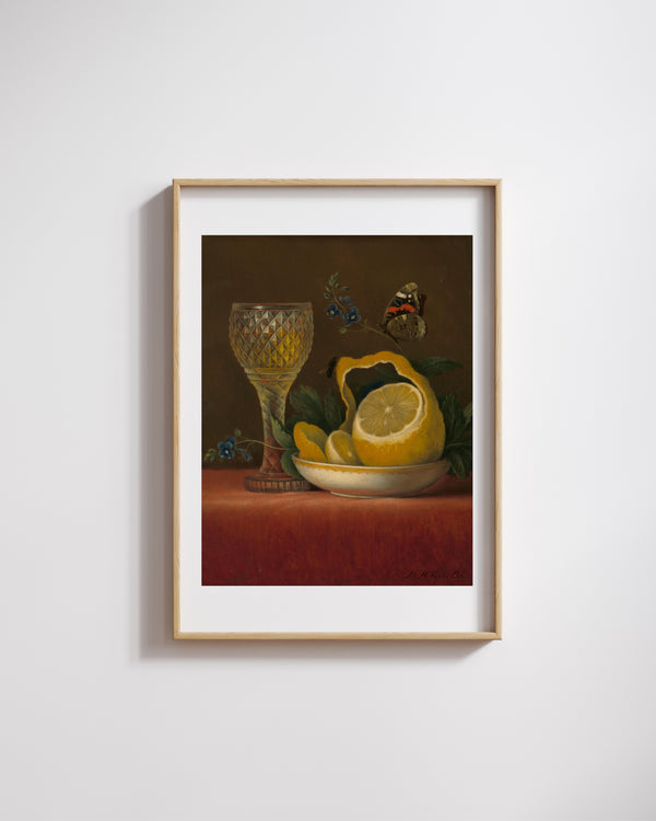 Maria Margaretha van Os - Limon ve Kesme Cam ile Natürmort fine art baskı