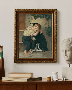 Maria Theresia von Österreich-Este - Köpekli Erkek Çocuk fine art baskı