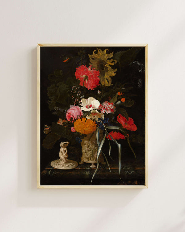 Maria van Oosterwyck - Süslemeli Vazoda Çiçekler fine art baskı