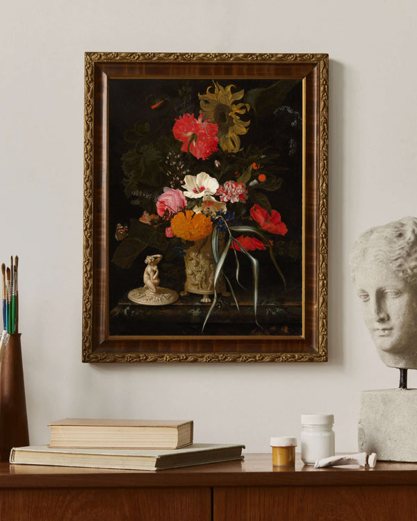 Maria van Oosterwyck - Süslemeli Vazoda Çiçekler fine art baskı
