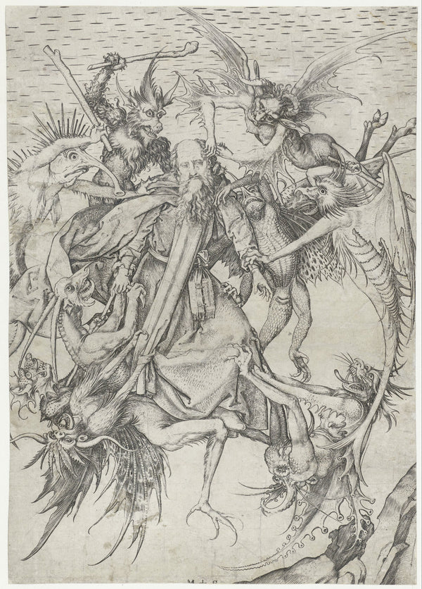 Martin Schongauer - Aziz Antonius'un Baştan Çıkarılması fine art baskı